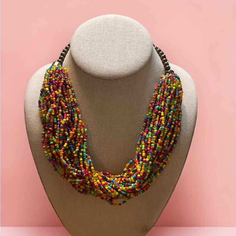 Bright Muti Colored Strand Necklace
